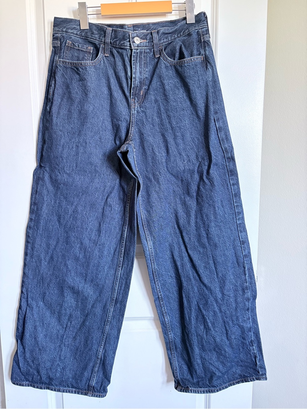 Old Navy Relaxed Wide-Leg Jeans in Dark Blue Denim